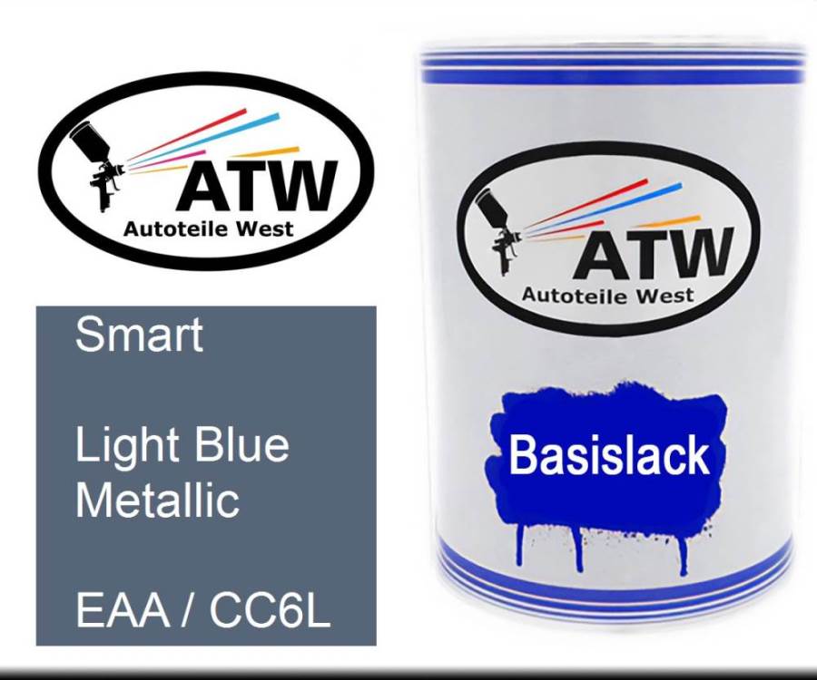 Smart, Light Blue Metallic, EAA / CC6L: 500ml Lackdose, von ATW Autoteile West.